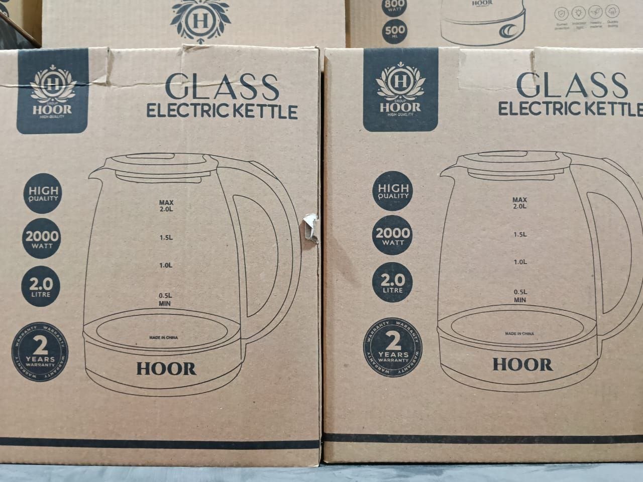 كاتل زجاج حور  2 لتر  2000 وات