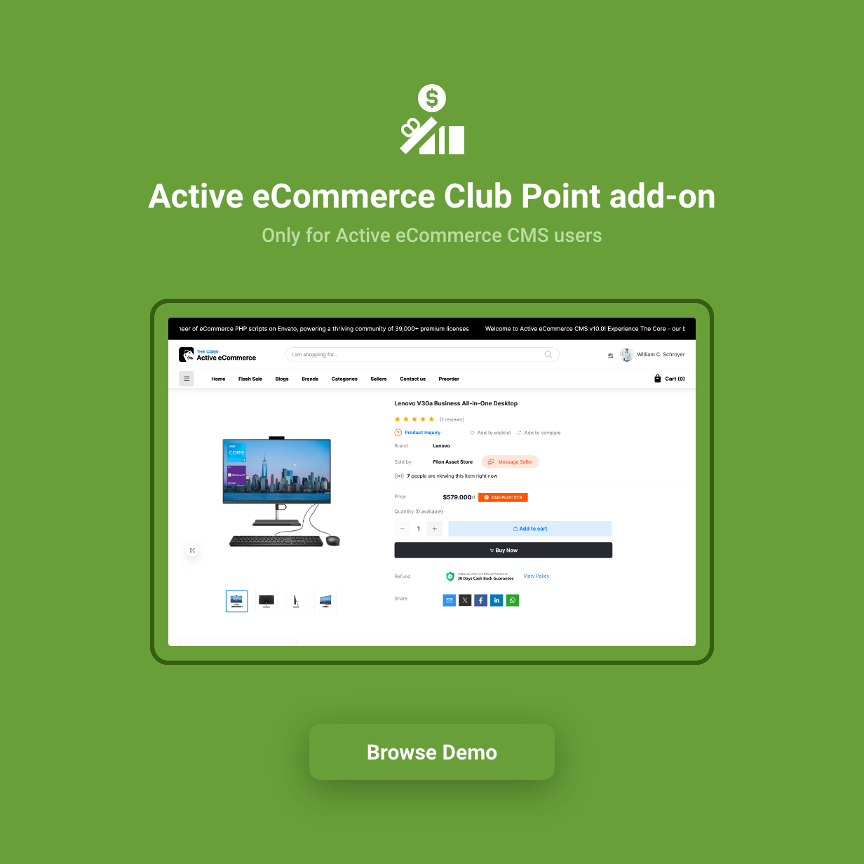 Active eCommerce Club Point Add-on