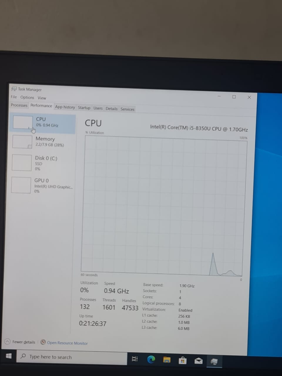 Dell Latitude E5590 Corei5 – 8350U – 8G Ram – 256G SSD – screen 15.6