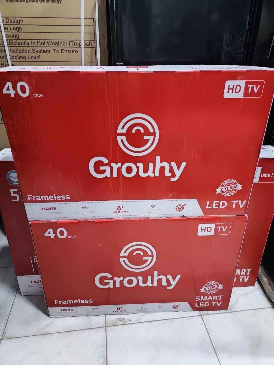 شاشات جروهي  شاشات صنعت للتصدير لدول الخليج جميع المقاسات  بضمان سنتين من الشركة