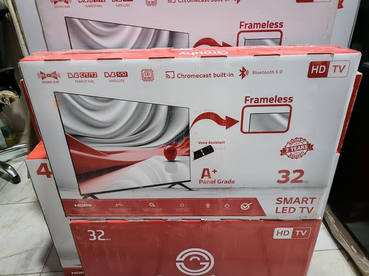 شاشات جروهي  فريم لس 4K فرز أول ضمان سنتين من الشركة