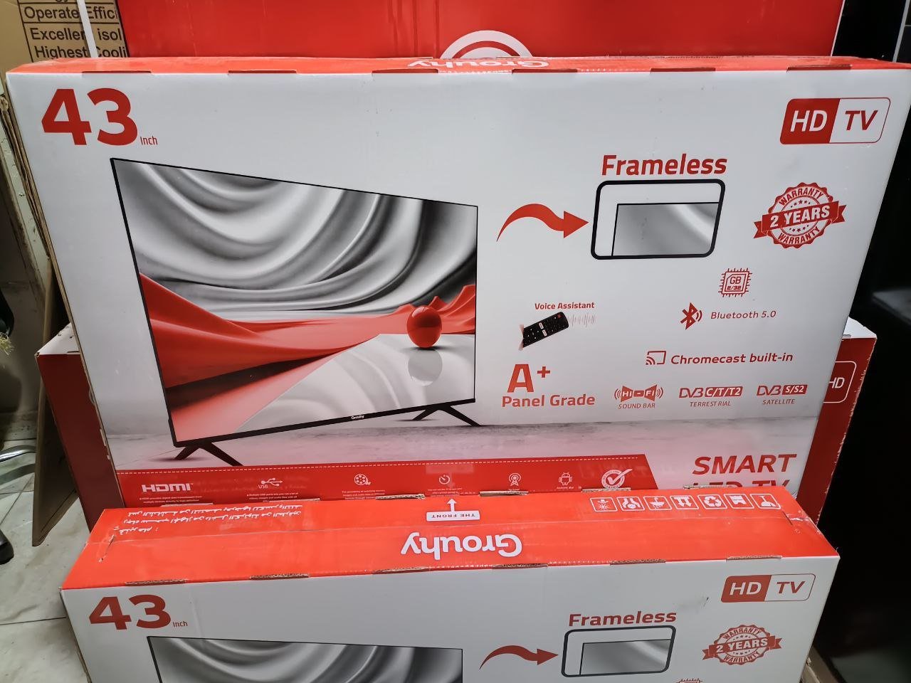 شاشات جروهي  فريم لس 4K فرز أول ضمان سنتين من الشركة