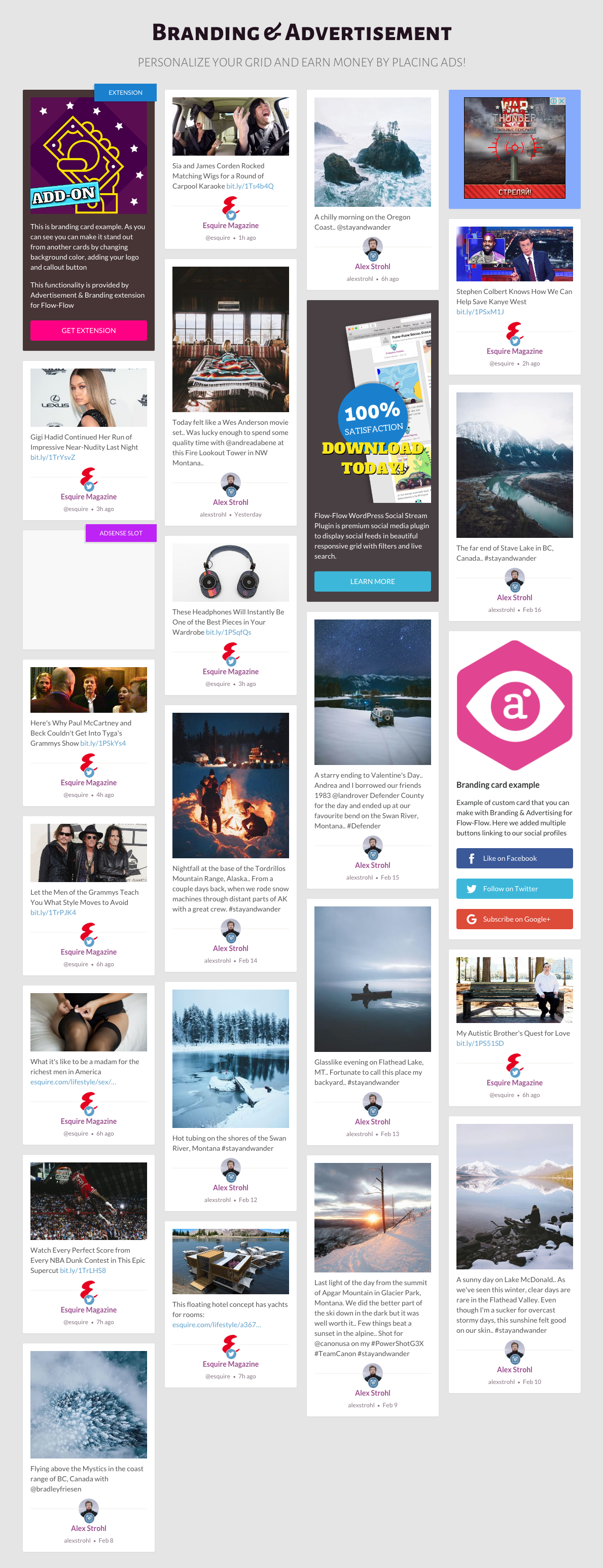 Advertisement & Branding Custom Content for Flow-Flow