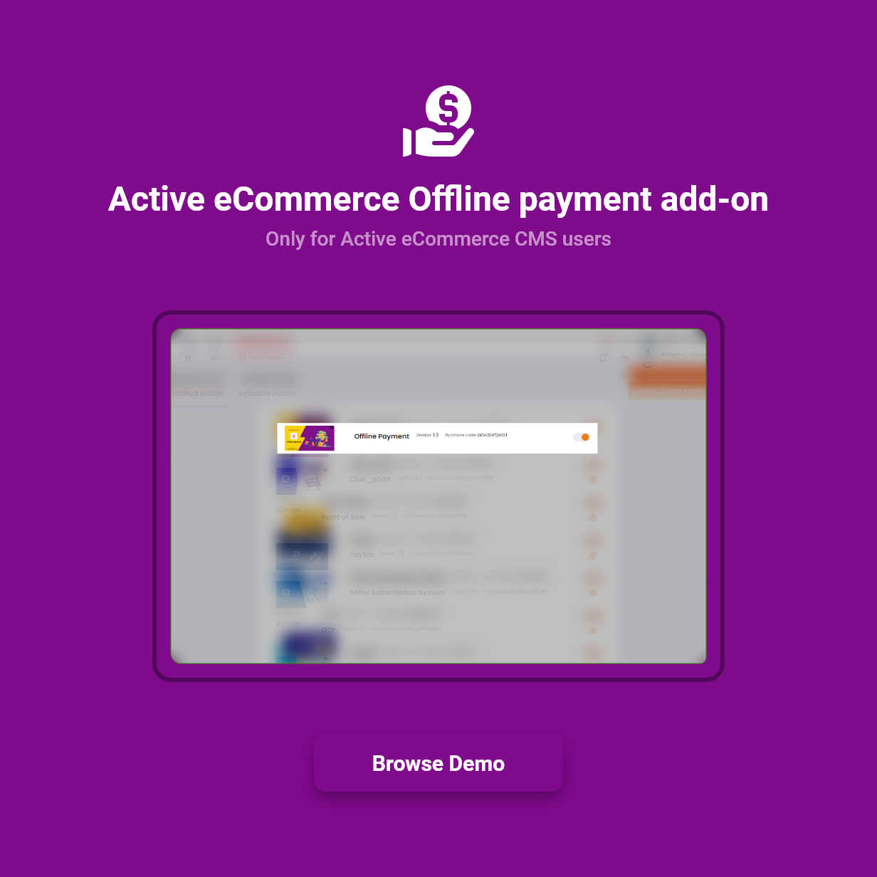 Active eCommerce Offline Payment Add-on