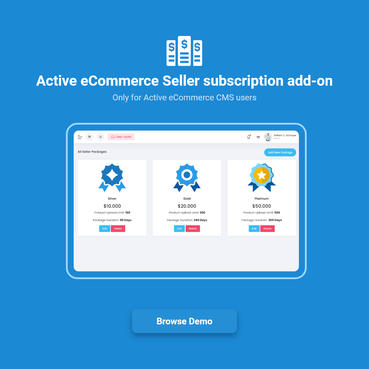 Active eCommerce Seller Subscription Add-on