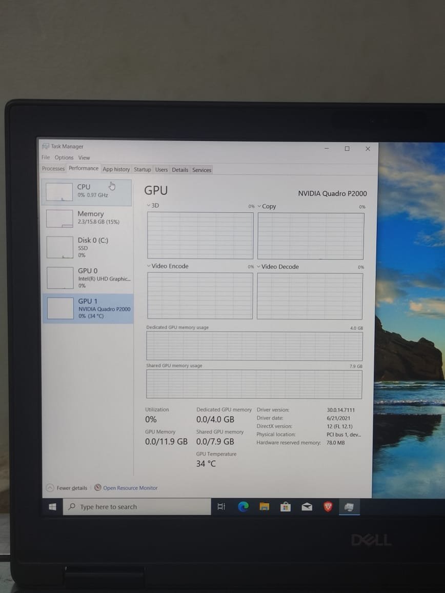 Dell Precision 7530 intal core i7 8750h – 512 SSD NVME – 16G RAM – NVIDEA P2000 4G DDR5 القوة والكفائة والسرعه في جهاز واحد - 4