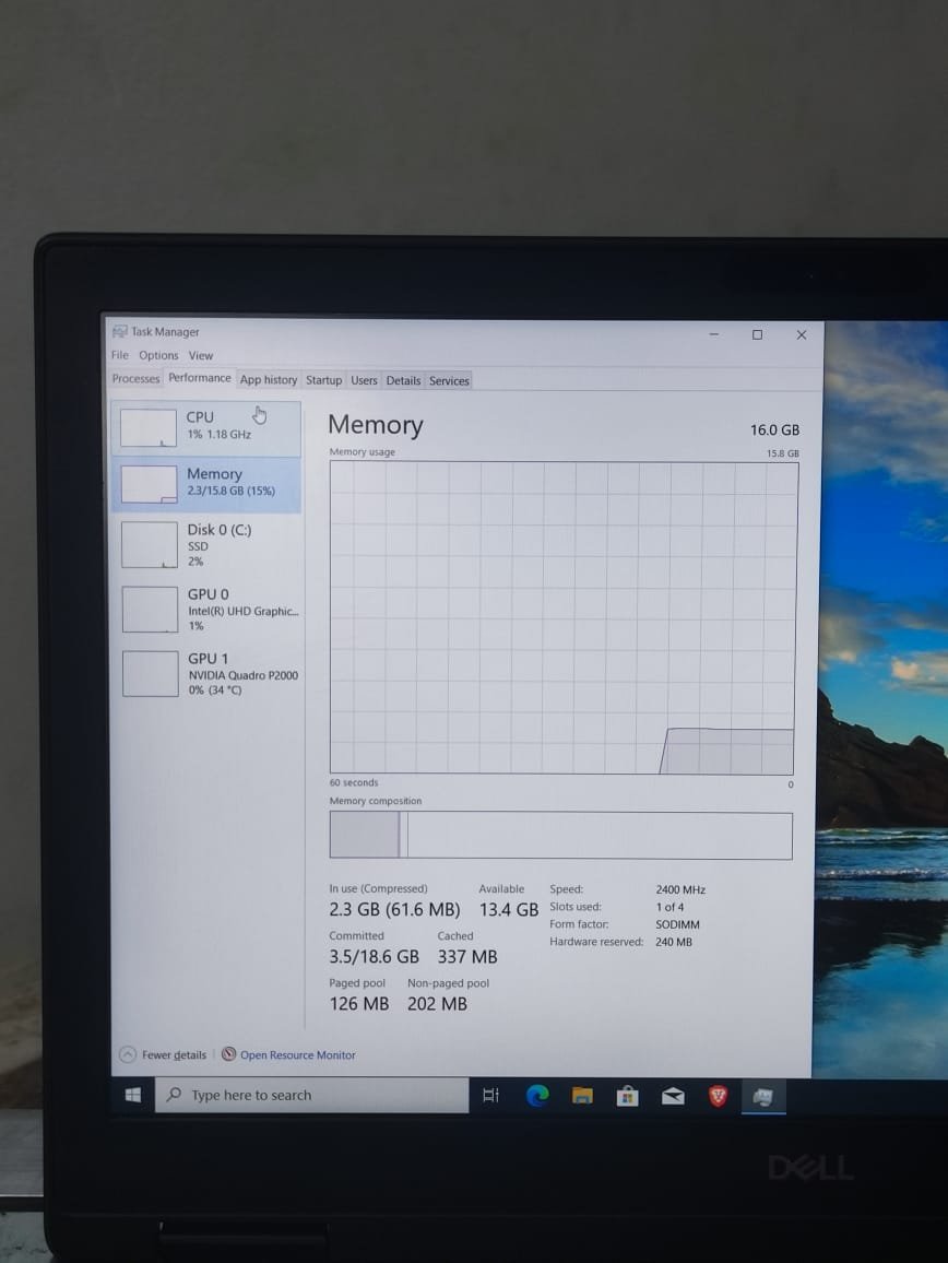 Dell Precision 7530 intal core i7 8750h – 512 SSD NVME – 16G RAM – NVIDEA P2000 4G DDR5 القوة والكفائة والسرعه في جهاز واحد - 8